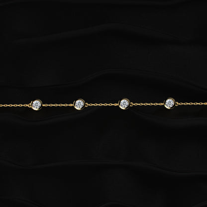 Round Diamond Bezel Station Bracelet | Earthly Jewels