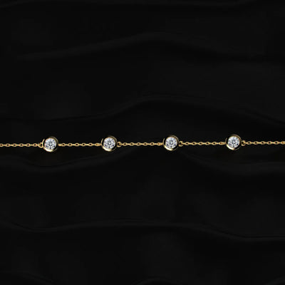 Round Diamond Bezel Station Bracelet | Earthly Jewels