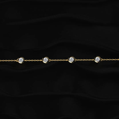 Round Diamond Bezel Station Bracelet | Earthly Jewels