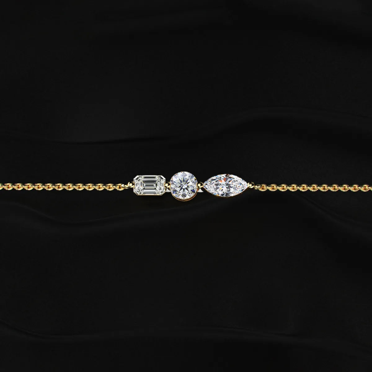 Three Stone Diamond Everyday Bracelet | Earthly jewels