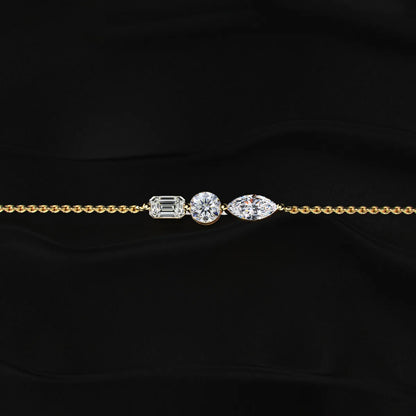 Three Stone Diamond Everyday Bracelet | Earthly jewels