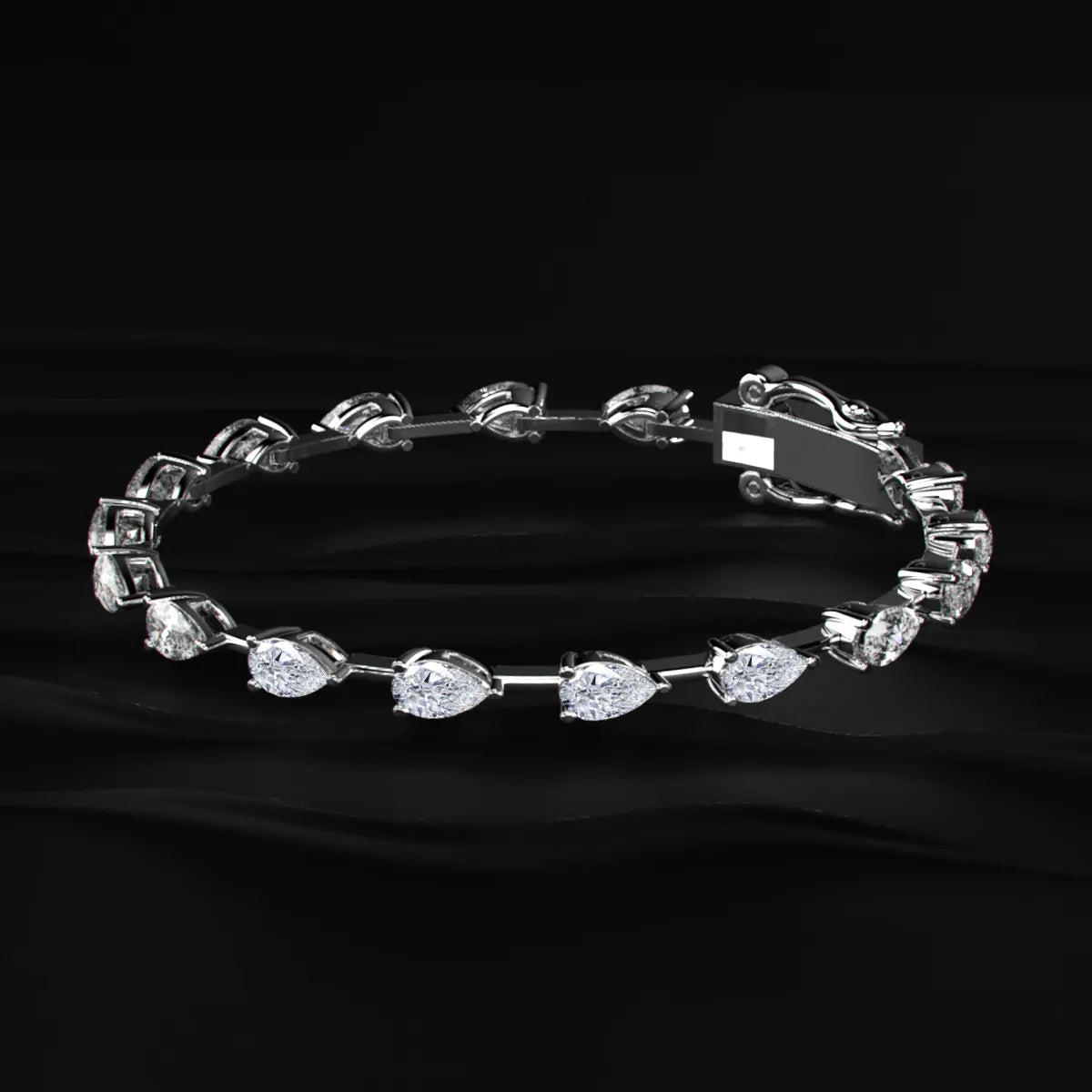 East West Pear Shaped Tennis Bracelet | Earthly jewels