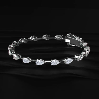 East West Pear Shaped Tennis Bracelet | Earthly jewels