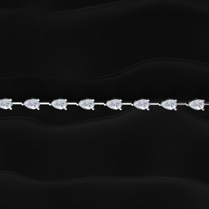East West Pear Shaped Tennis Bracelet | Earthly jewels