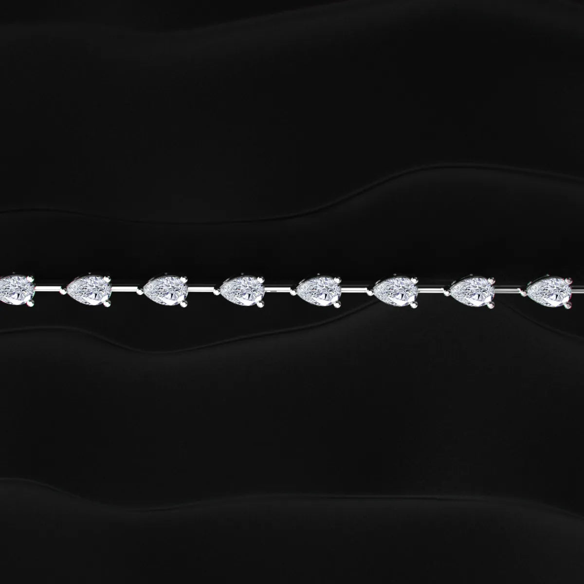 East West Pear Shaped Tennis Bracelet | Earthly jewels