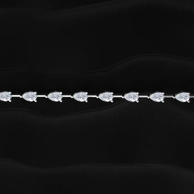 East West Pear Shaped Tennis Bracelet | Earthly jewels