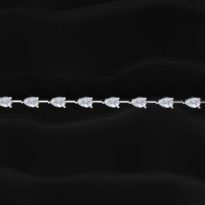 East West Pear Shaped Tennis Bracelet | Earthly jewels