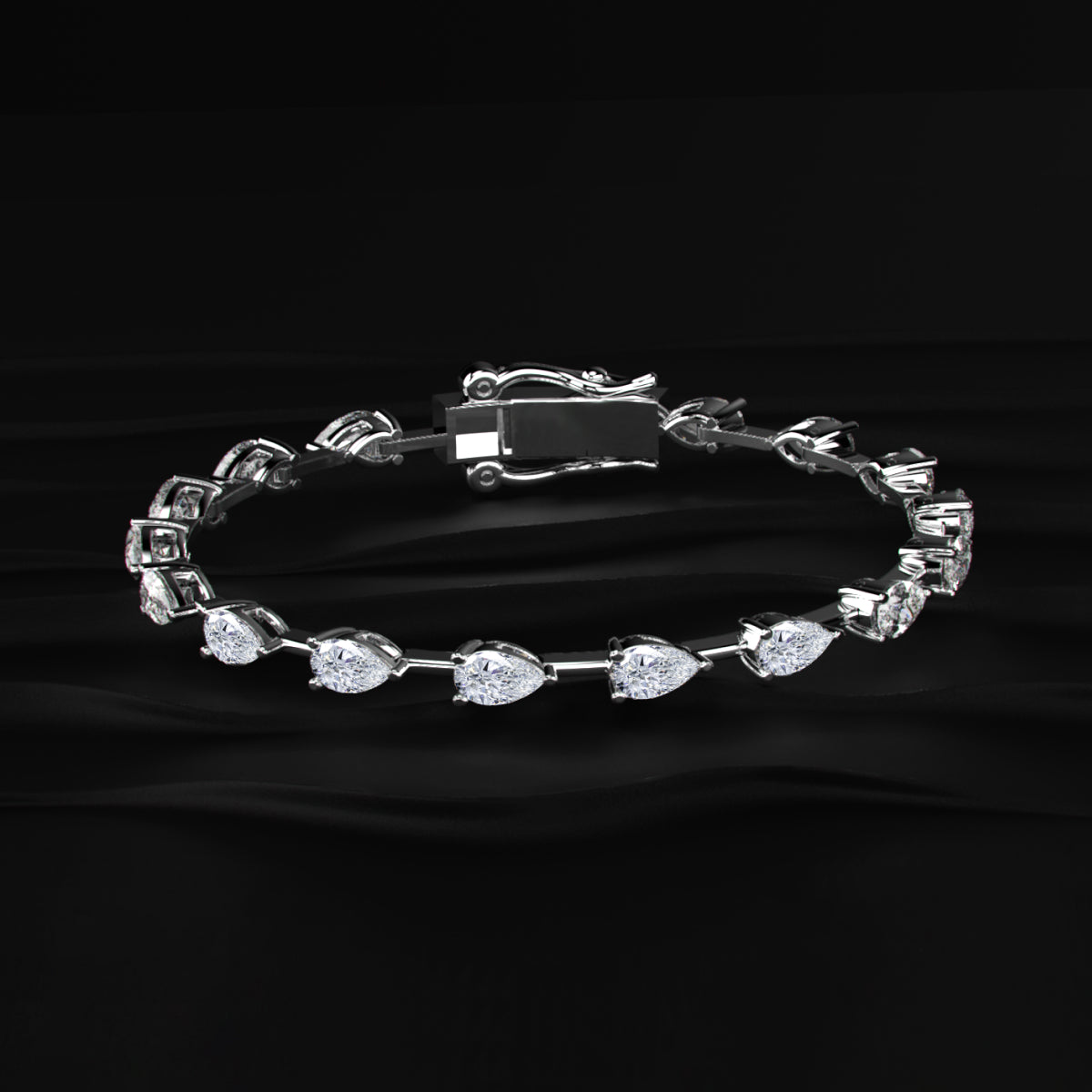 East West Pear Shaped Tennis Bracelet | Earthly jewels