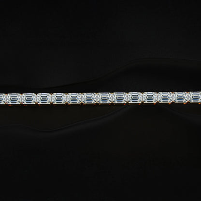 Emerald cut lab Diamond Tennis Bracelet | Earthly Jewels   