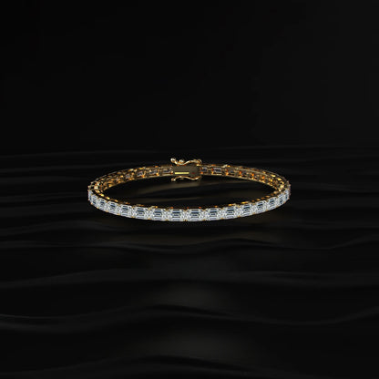 Emerald cut lab Diamond Tennis Bracelet | Earthly Jewels   