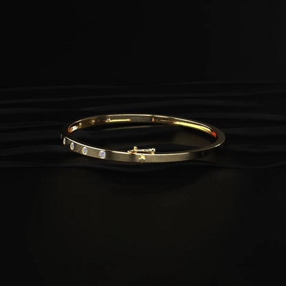 Flush Set Lab Diamond Openable Bangle Bracelet | Earthly Jewels   