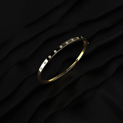 Flush Set Lab Diamond Openable Bangle Bracelet | Earthly Jewels   