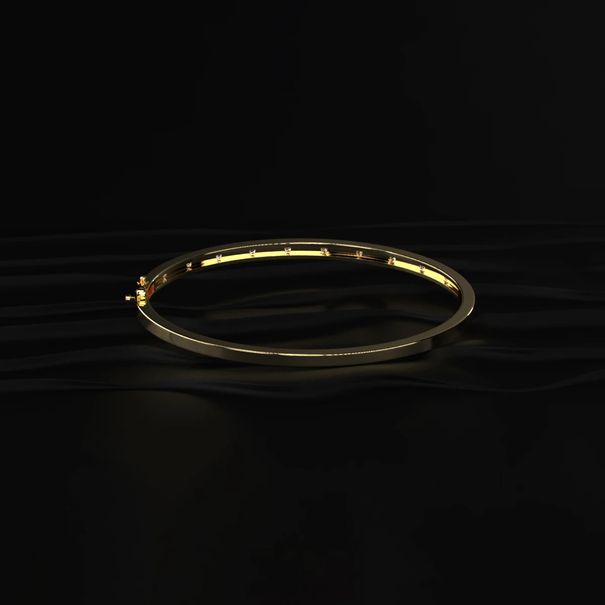 Flush Set Lab Diamond Openable Bangle Bracelet | Earthly Jewels   