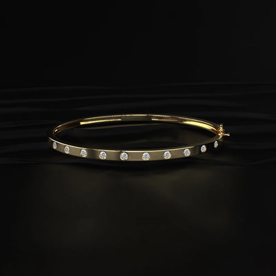 Flush Set Lab Diamond Openable Bangle Bracelet | Earthly Jewels   