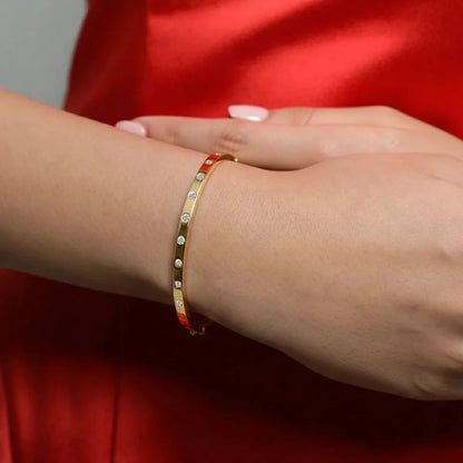 Flush Set Lab Diamond Openable Bangle Bracelet | Earthly Jewels   