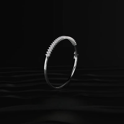 Marquise Lab Diamond Half Tennis Bangle bracelet | Earthly Jewels   