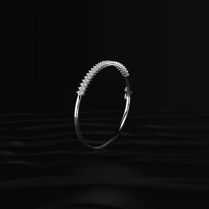 Marquise Lab Diamond Half Tennis Bangle bracelet | Earthly Jewels   