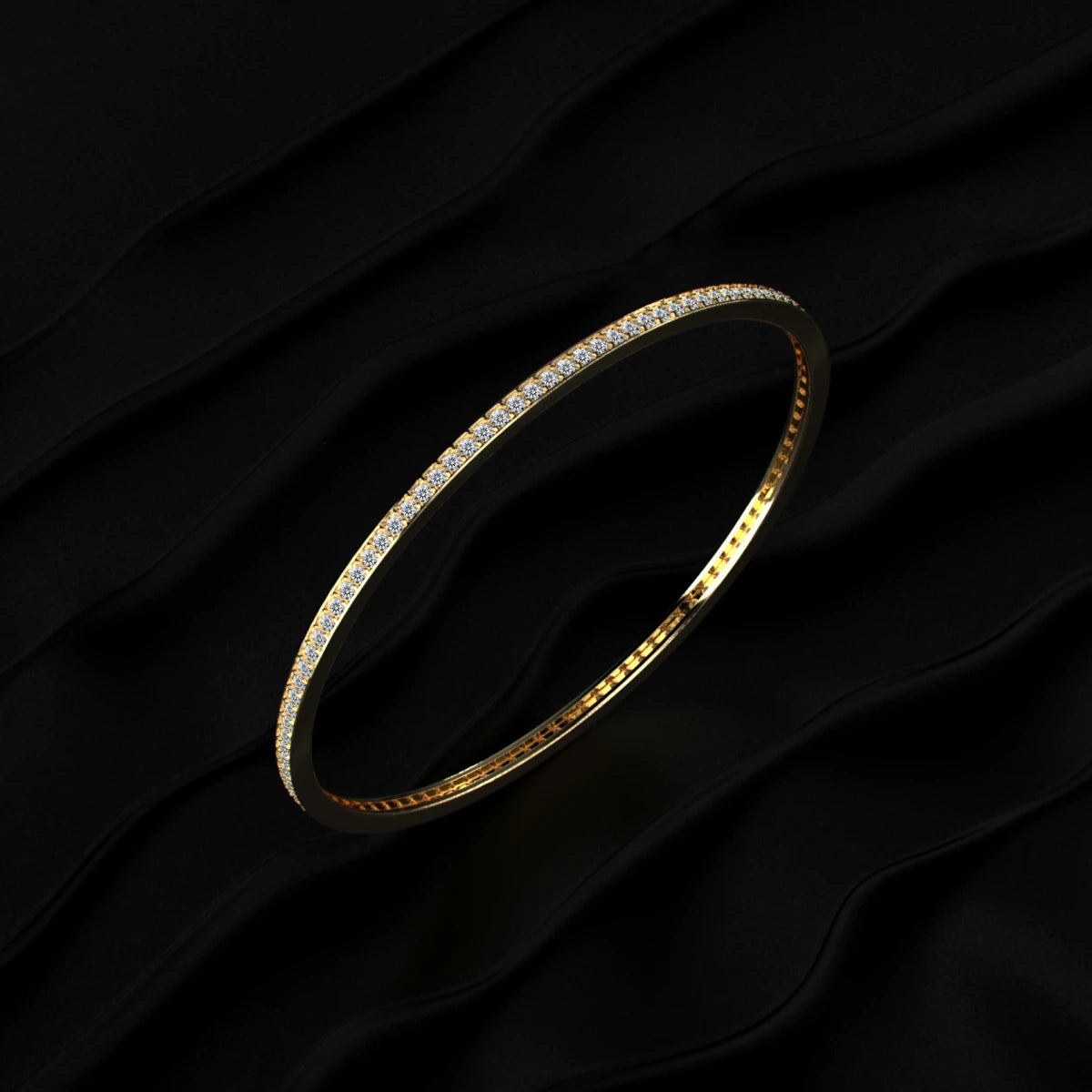 Round Brilliant Cut Diamond Tennis Bangle | Earthly Jewels   