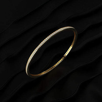 Round Brilliant Cut Diamond Tennis Bangle | Earthly Jewels   