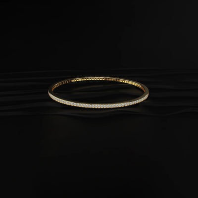 Round Brilliant Cut Diamond Tennis Bangle | Earthly Jewels   