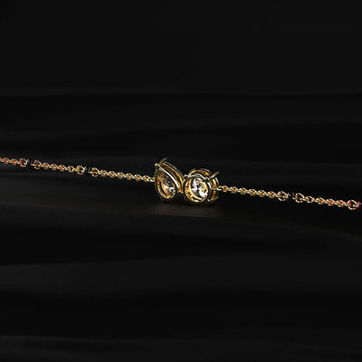 Round Pear Diamond Toi Et Moi Bracelet | Earthly Jewels