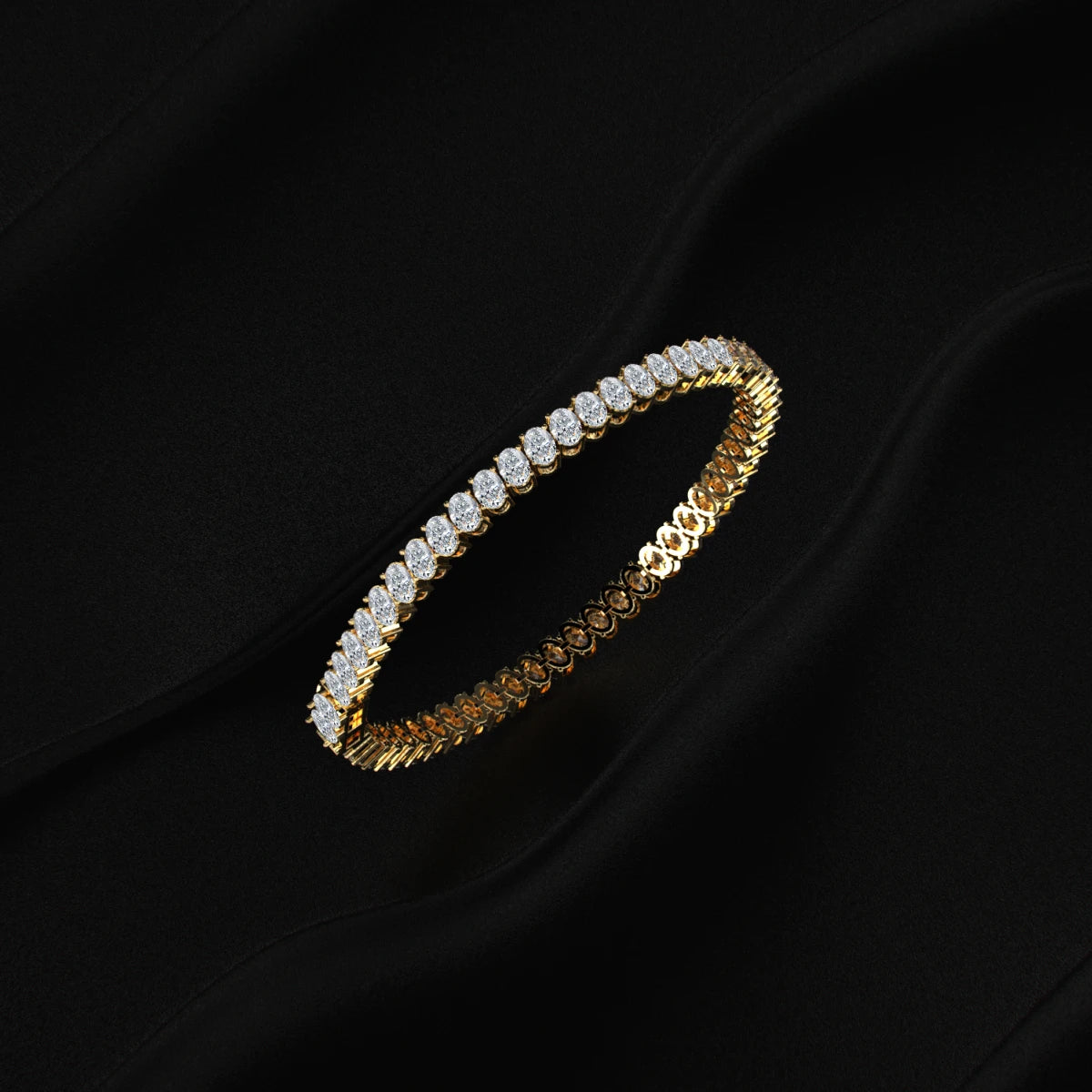 Oval diamond tennis bracelet by Jewelite