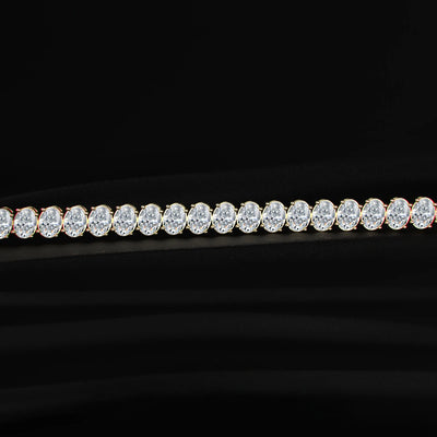 Oval cut natural diamond tennis bracelet