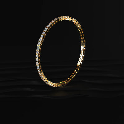 Round and Emerald Diamond Bracelet