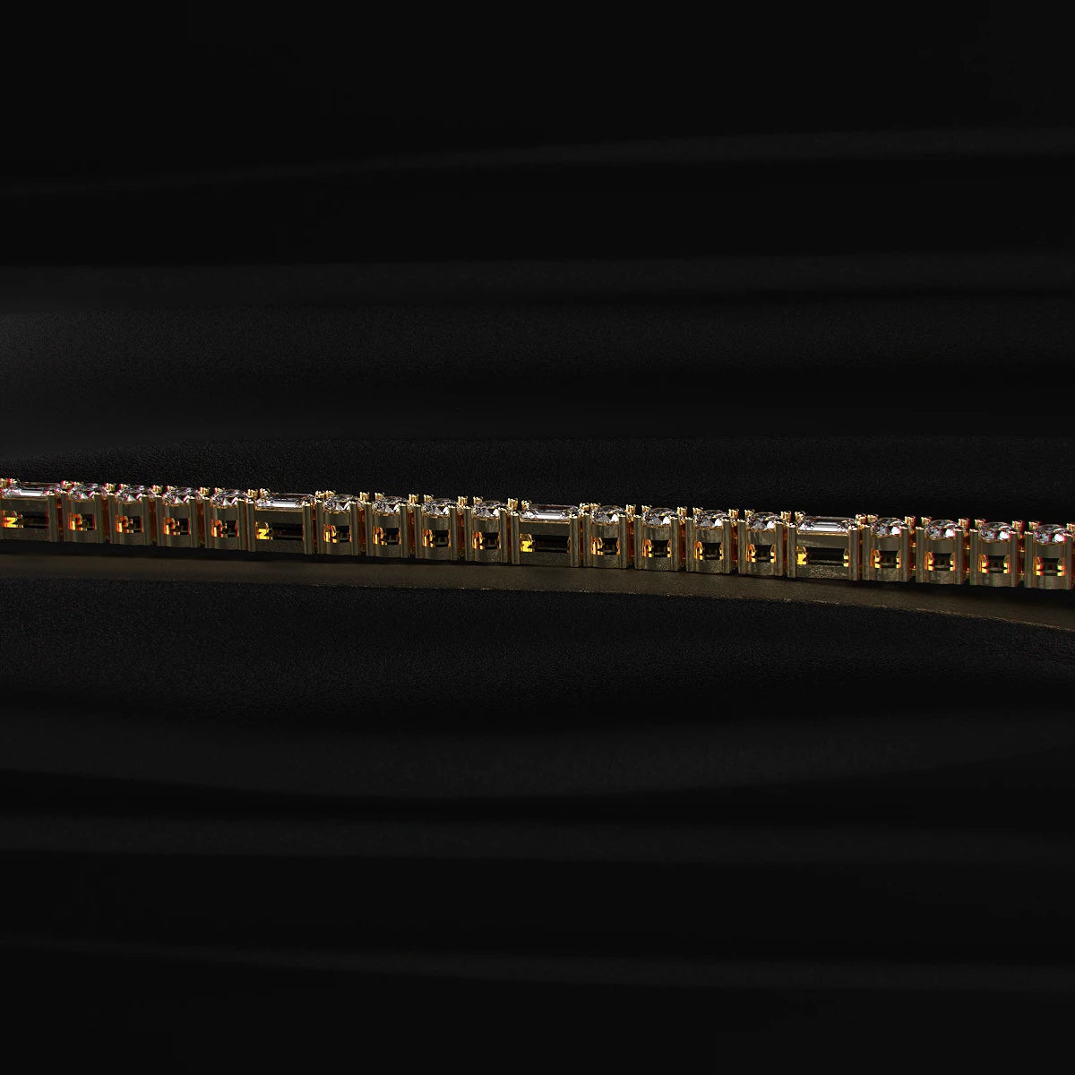 Mixed Cut Diamond Tennis Bracelet