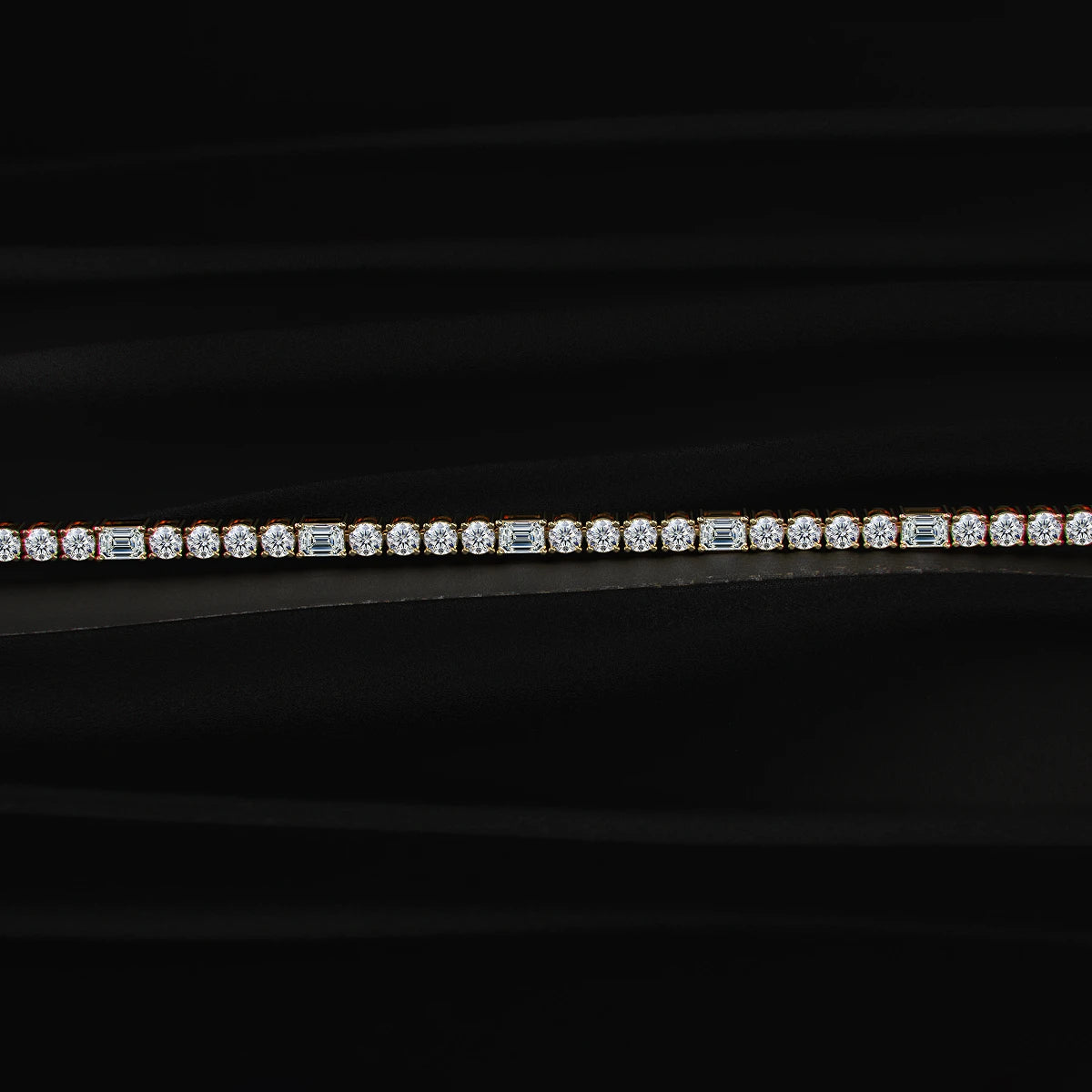 Round and Emerald Diamond Bracelet