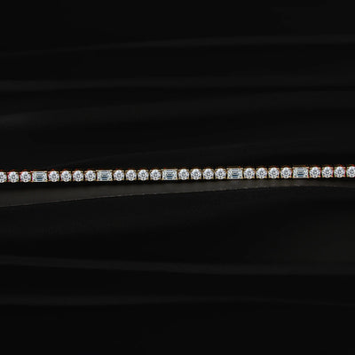 Round and Emerald Diamond Bracelet