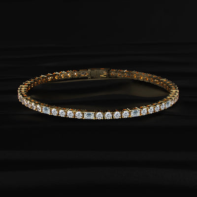Mixed Cut Diamond Tennis Bracelet