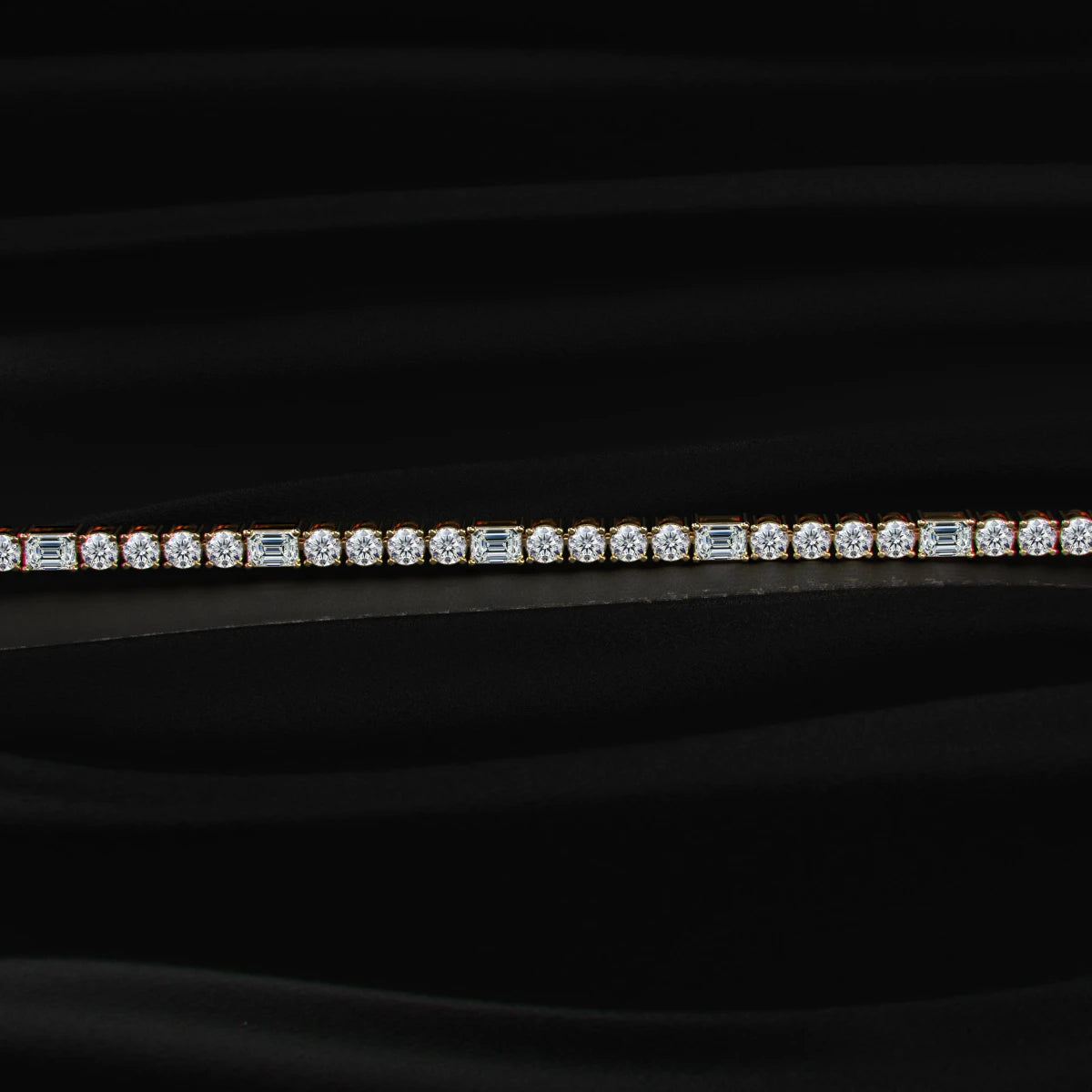 Round and Emerald Diamond Bracelet