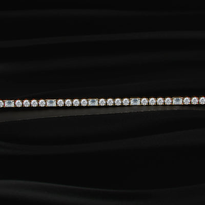 Round and Emerald Diamond Bracelet