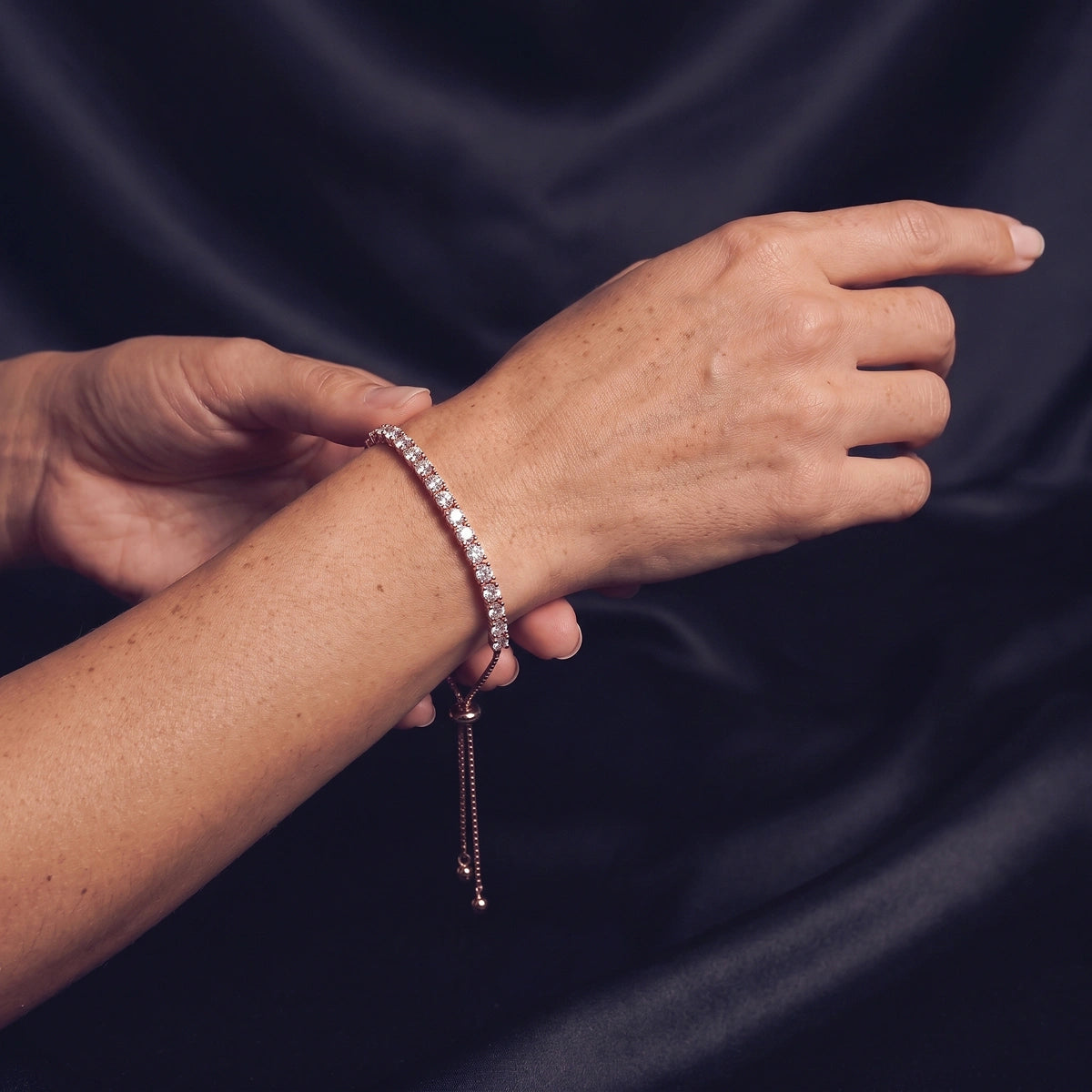 Lab Grown Diamond Tennis Bracelet | Model Image