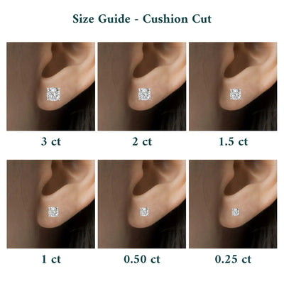 Cushion Solitaire Hidden Halo Earring
