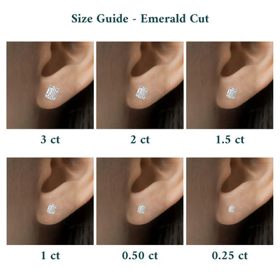 Emerald Cut Diamond Stud Earrings with Twisted Rope Frame