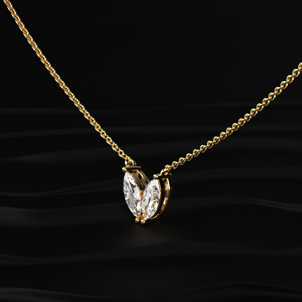 Marquise Shape Diamond Necklace | Earthly Jewels