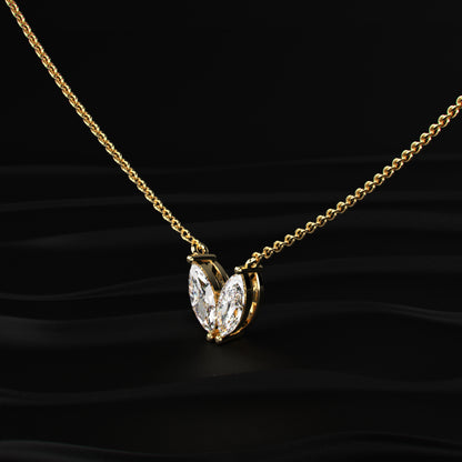 Marquise Shape Diamond Necklace | Earthly Jewels