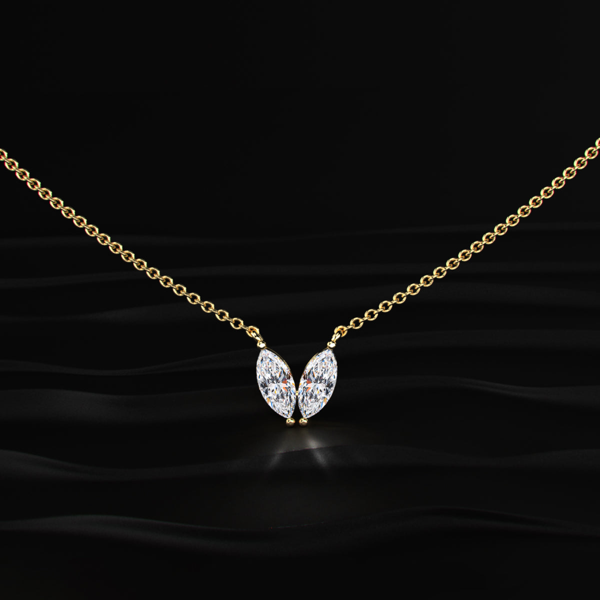 Marquise Shape Diamond Necklace | Earthly Jewels
