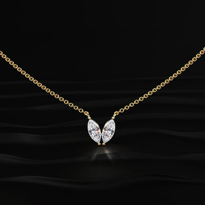 Marquise Shape Diamond Necklace | Earthly Jewels