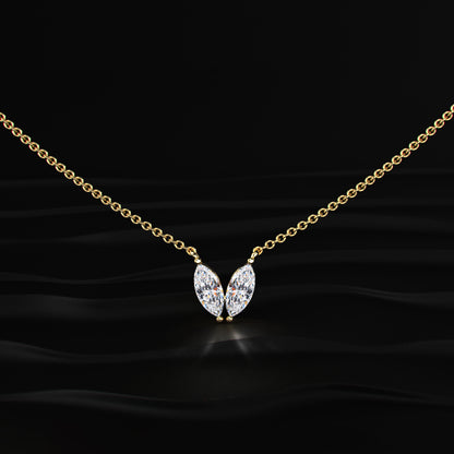 Marquise Shape Diamond Necklace | Earthly Jewels