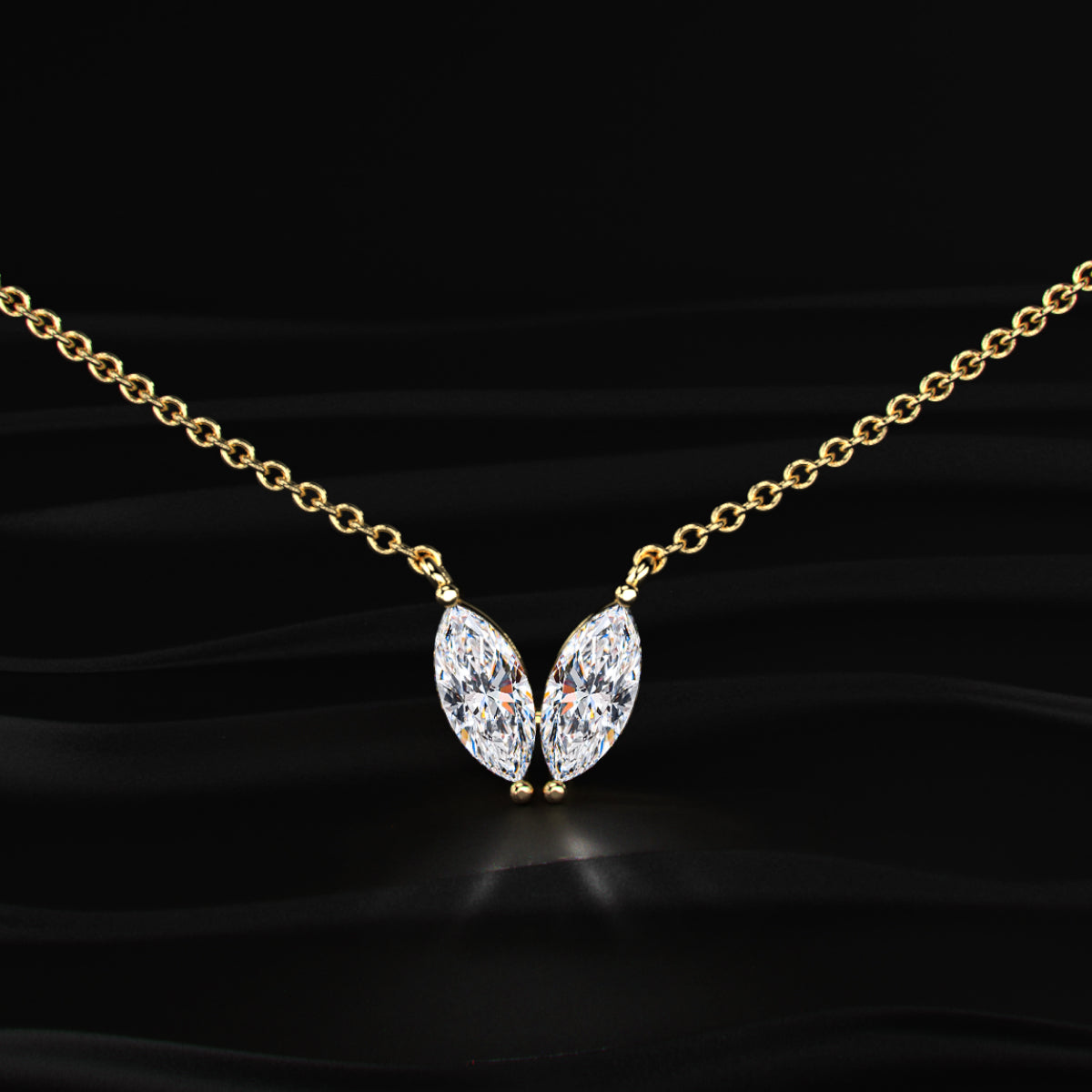 Marquise Shape Diamond Necklace | Earthly Jewels