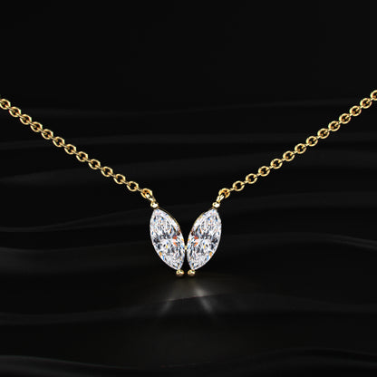 Marquise Shape Diamond Necklace | Earthly Jewels