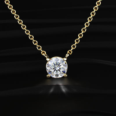 Round Diamond Solitaire Necklace | Earthly Jewels