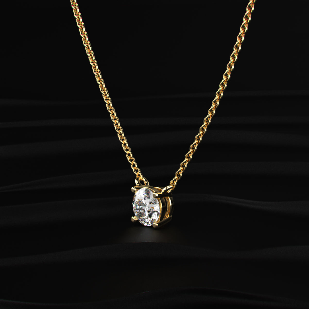 1ct Round Diamond Solitaire Necklace | Earthly Jewels