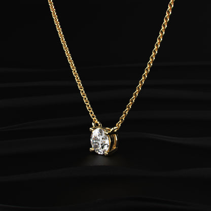 1ct Round Diamond Solitaire Necklace | Earthly Jewels