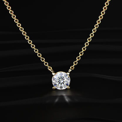 1ct Round Diamond Solitaire Necklace | Earthly Jewels