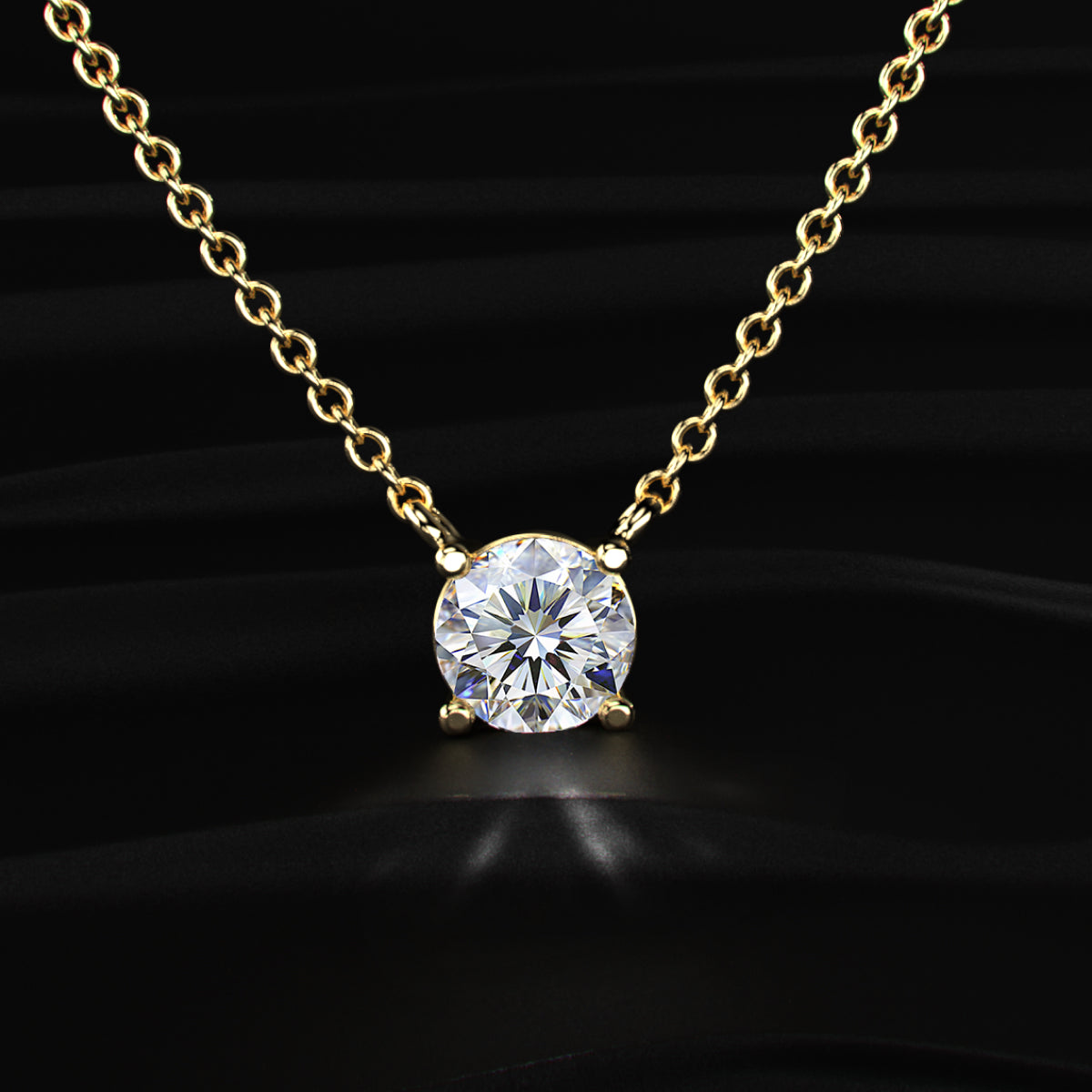 1ct Round Diamond Solitaire Necklace | Earthly Jewels