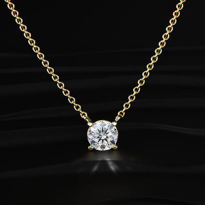 2ct Round Diamond Solitaire Necklace | Earthly Jewels